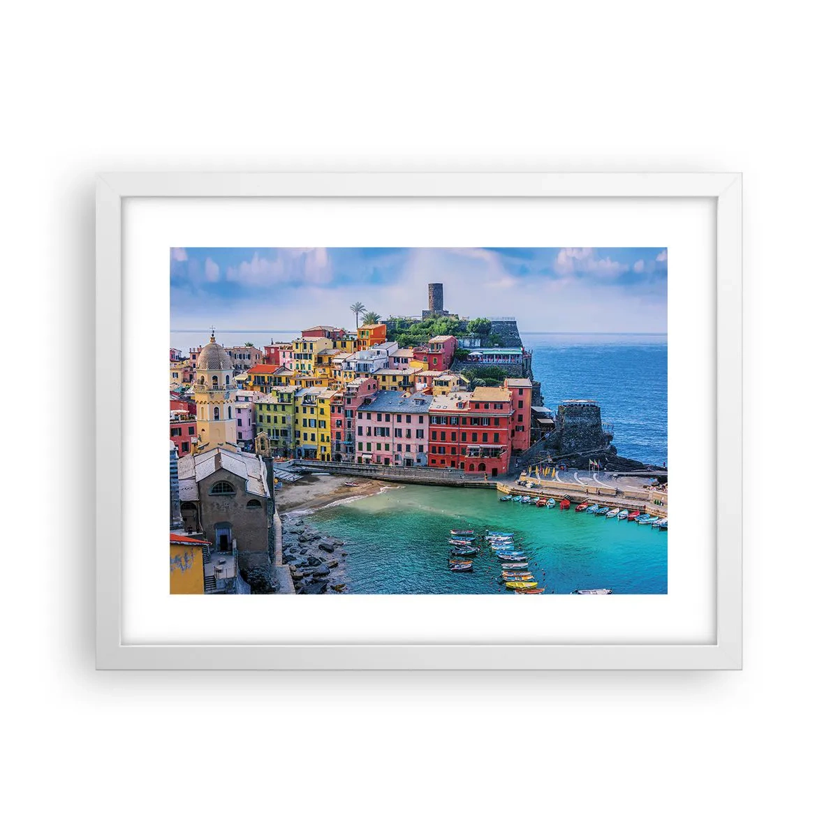 Poster in white frmae - Magical Mediterranean Town - 40x30 cm