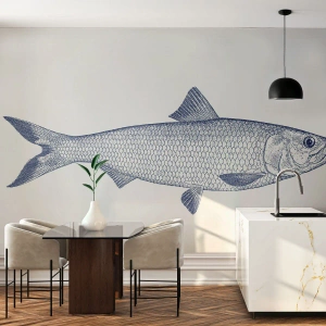 Self-Adhesive Photo Wallpaper Deluxe Sticker - Greetings From Northern Seas - Fish, Sea Animal, Seaside Style - 300x210 cm