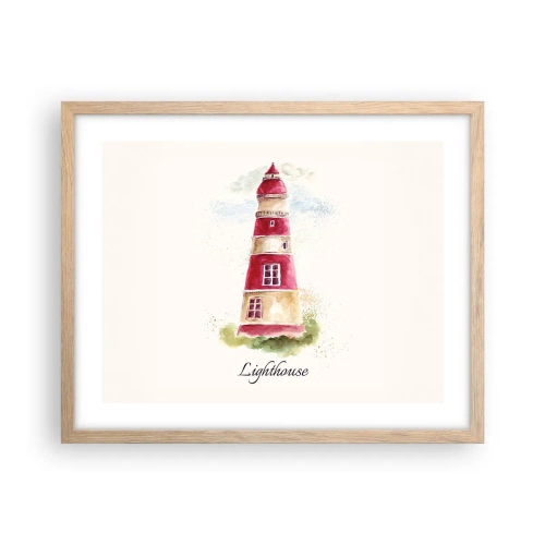 Poster in light oak frame - Around It the Weather Is Always Nice - 50x40 cm