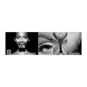 Photo Wallpaper Sample Premium Canvas - Butterfly Kiss - Abstraction, Woman, Butterfly - 100x30 cm