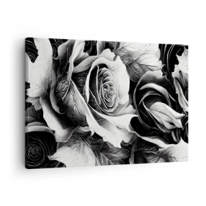 Canvas picture - Black and white roses in an elegant composition - 70x50cm - Always Queen - Modern wall decoration for the living room and bedroom ARTTOR