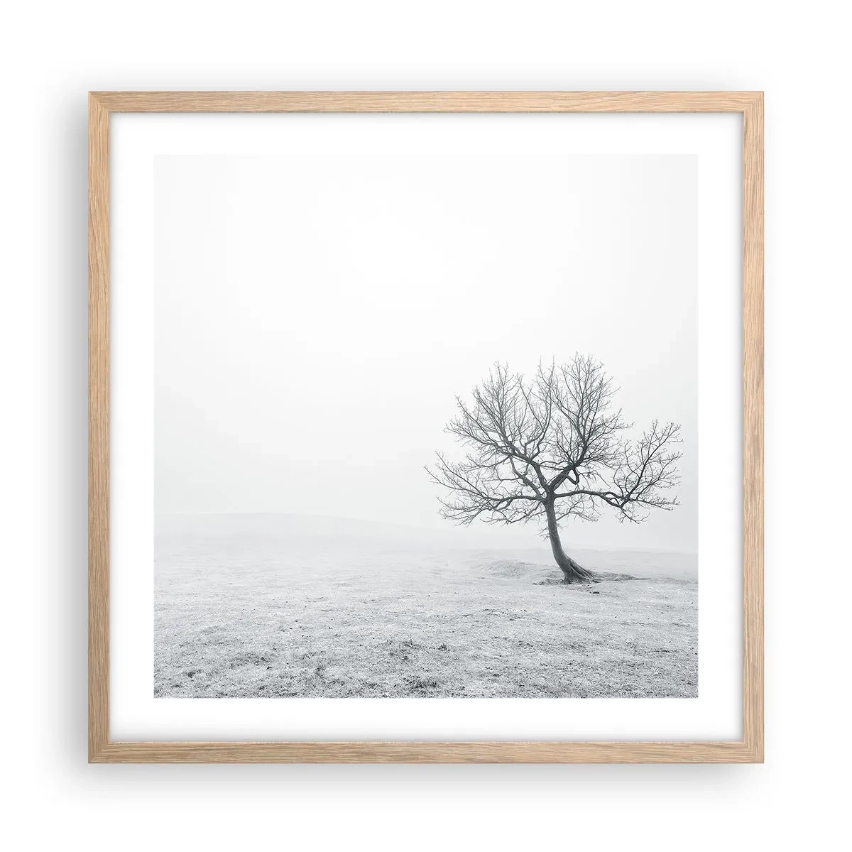 Poster in light oak frame - Against Nothingness - 50x50 cm