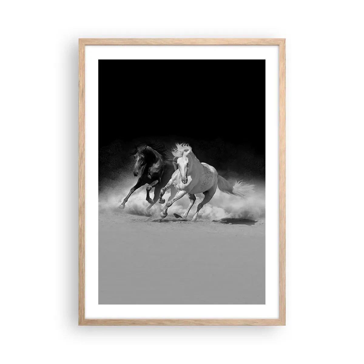 Poster in light oak frame - Gallop of Freedom - 50x70 cm