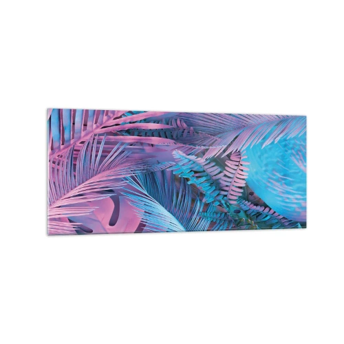 Glass picture - Tropics in Pink and Blue - 120x50 cm