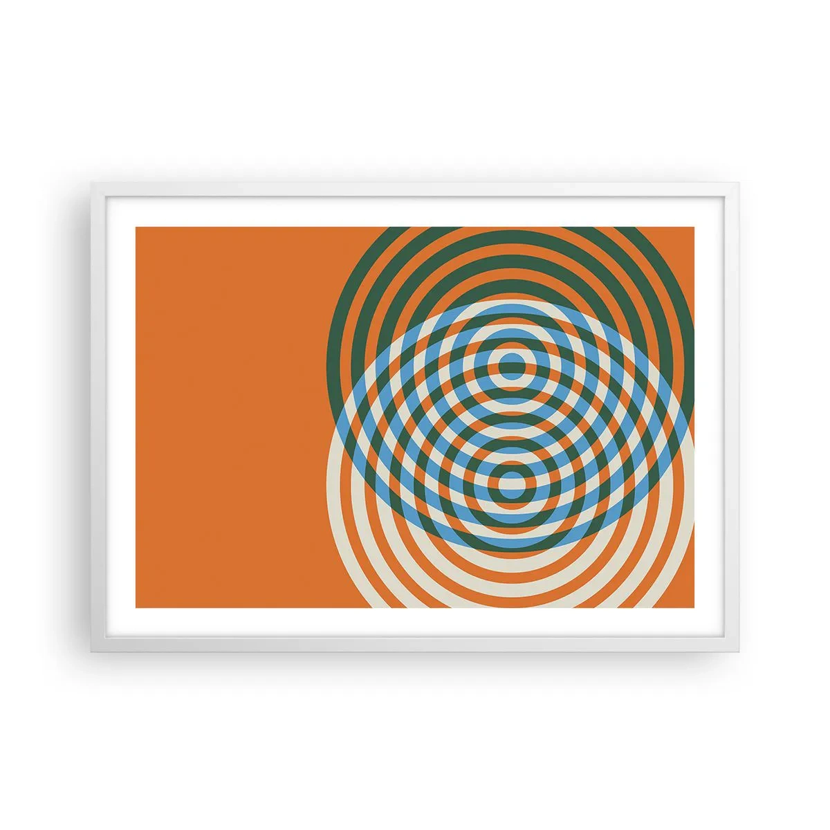 Poster in white frmae - Abstract Variation on a Circle - 70x50 cm