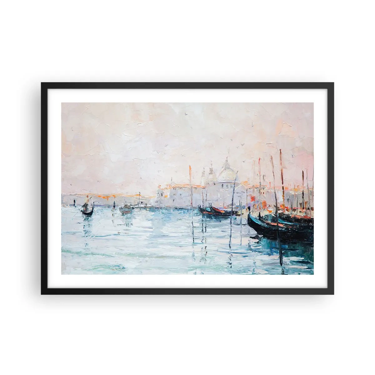 Poster in black frame - Behind Water behind Fog - 70x50 cm