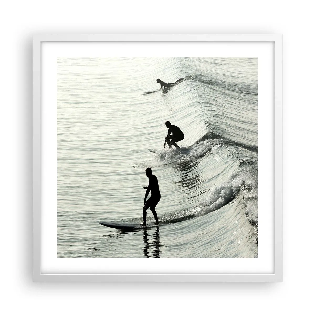 Poster in white frmae - Meeting the Wave - 50x50 cm