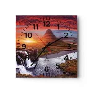 Wall clock - Clock on glass - View of Middle-Earth - 40x40 cm
