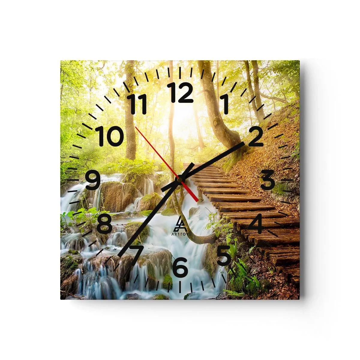 Wall clock - Clock on glass - Long Awaited Coolness - 30x30 cm