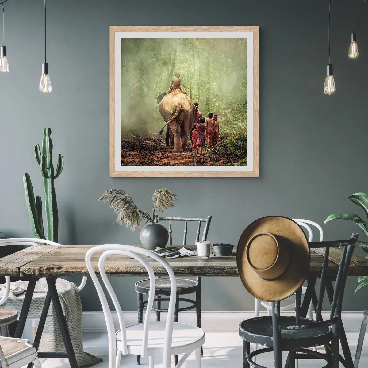 Poster in light oak frame - New Jungle Book - 30x30 cm