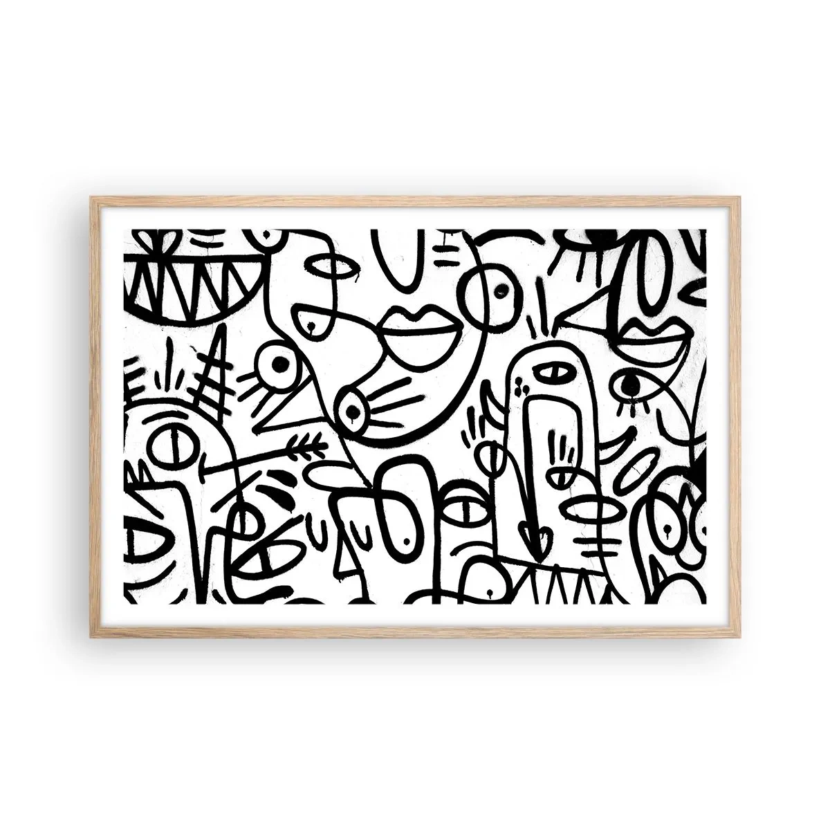 Poster in light oak frame - Faces and Mirages - 91x61 cm
