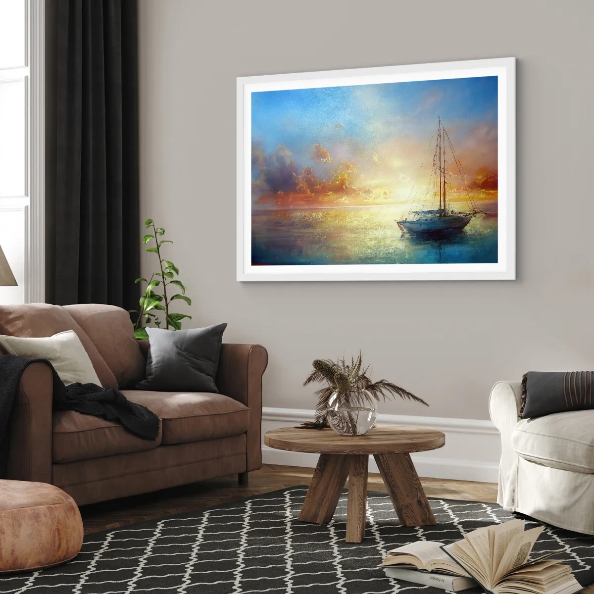 Poster in white frmae - In a Golden Bay - 91x61 cm