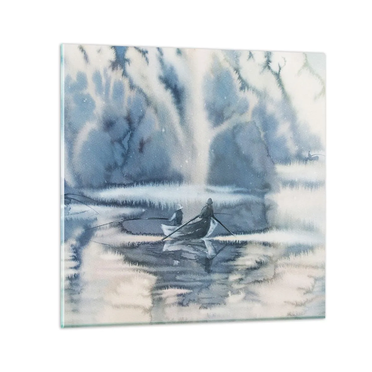 Glass picture - Fishermen in Their Paradise - 30x30 cm