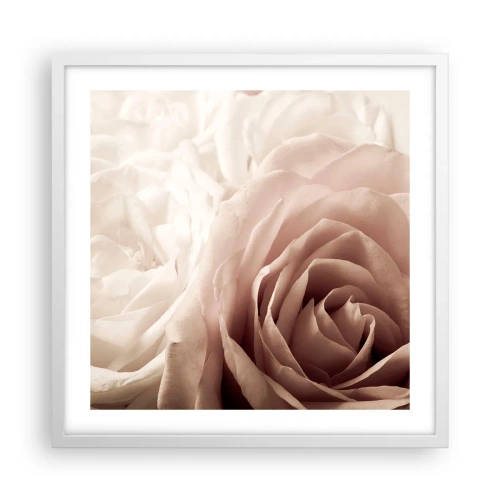 Poster in white frmae - In the Heart of a Rose - 50x50 cm
