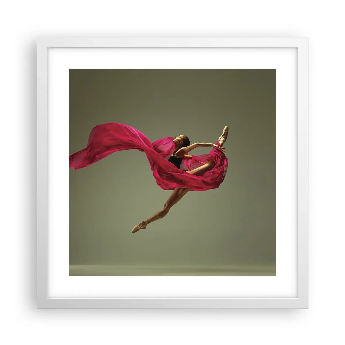Poster in white frmae - Dancing Flame - 40x40 cm