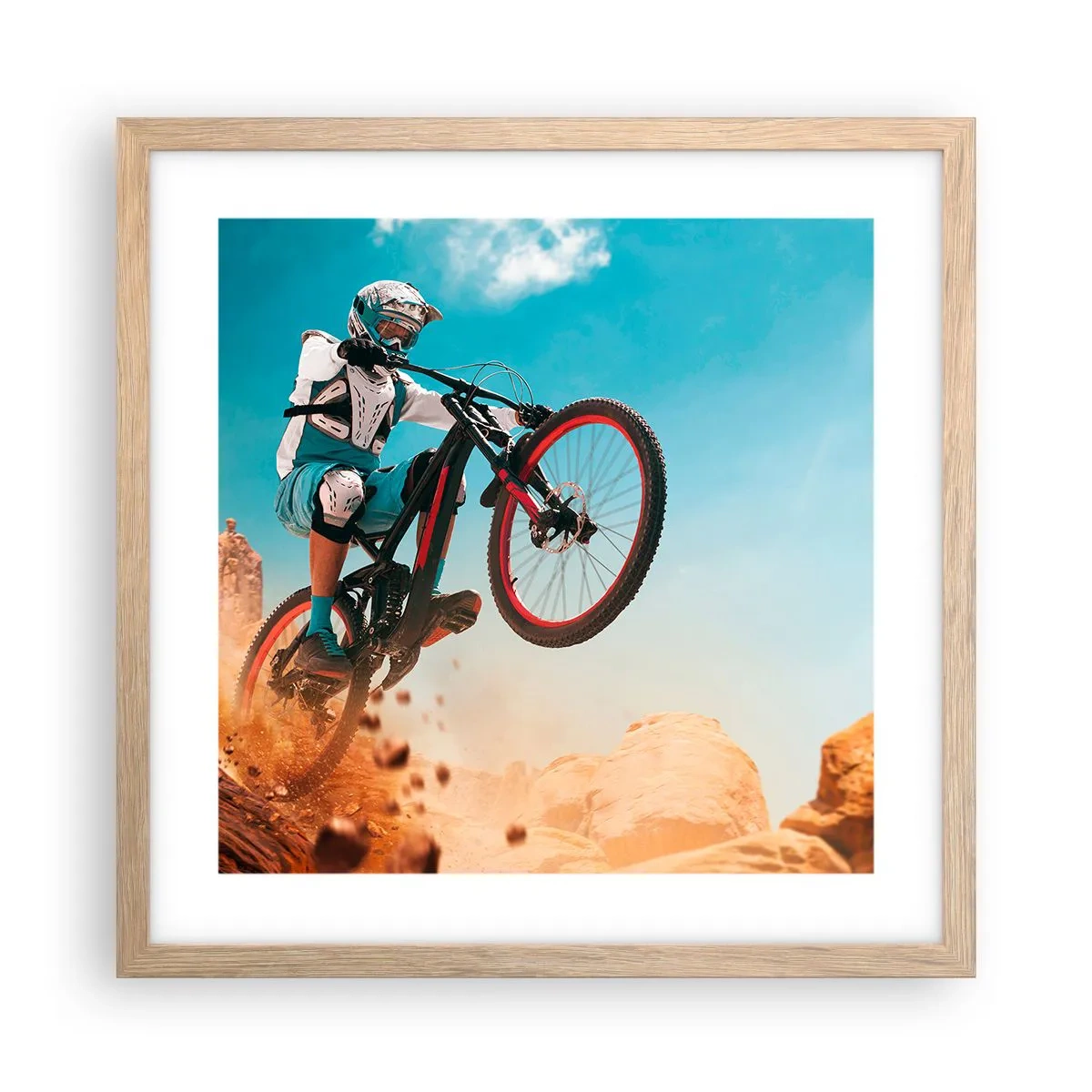 Poster in light oak frame - Madness on Wheels - 40x40 cm