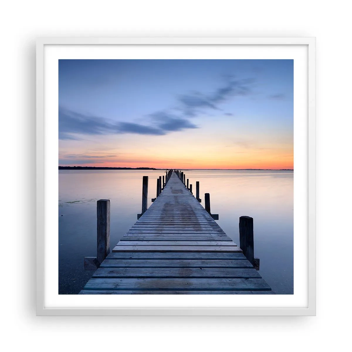 Poster in white frmae - Calm of a Quiet Dusk - 60x60 cm