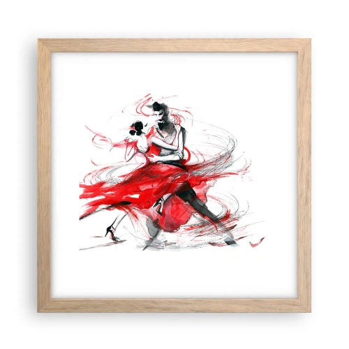 Poster in light oak frame - Tango - Rhythm of Passion - 30x30 cm