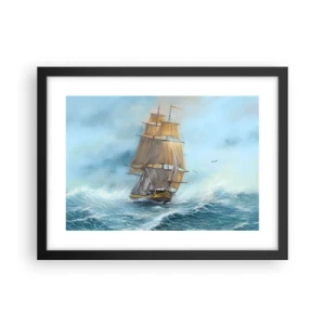 Poster in black frame - Gliding on the Waves - 40x30 cm