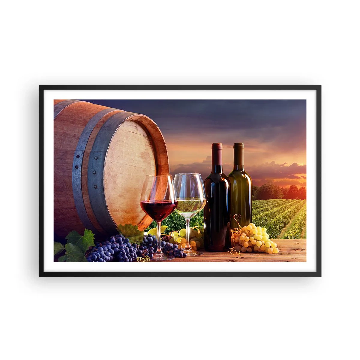 Poster in black frame - Here Life Is Full of Flavour - 91x61 cm