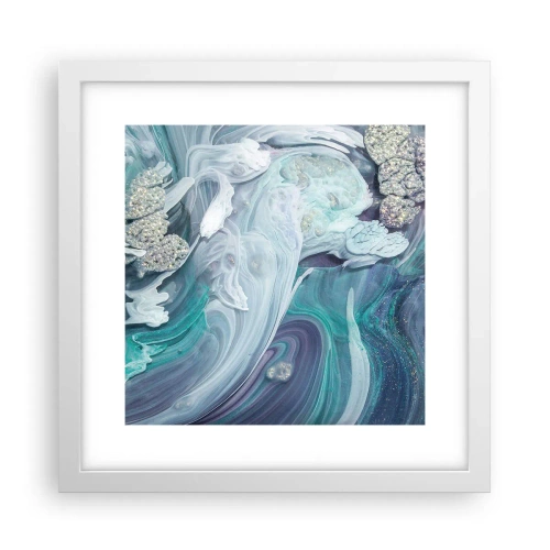 Poster in white frmae - Currents of Blue - 30x30 cm