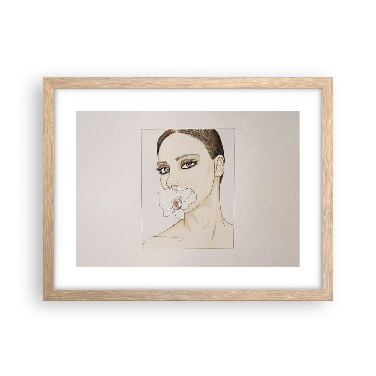 Poster in light oak frame - Symbol of Elegance and Beauty - 40x30 cm