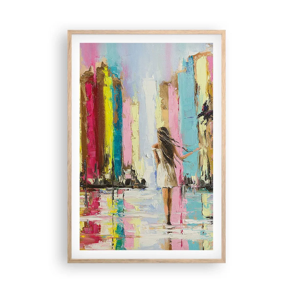 Poster in light oak frame - Follow Me - 61x91 cm