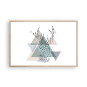 Poster in light oak frame - In a Geometrical Forest - 91x61 cm