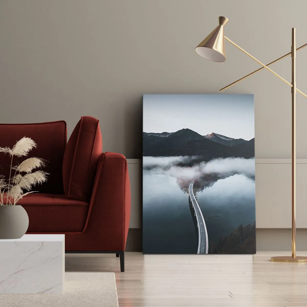 Canvas picture - By the Water Smooth as a Mirror - 70x100 cm