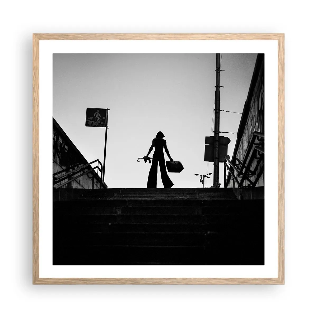 Poster in light oak frame - City Wander - 60x60 cm