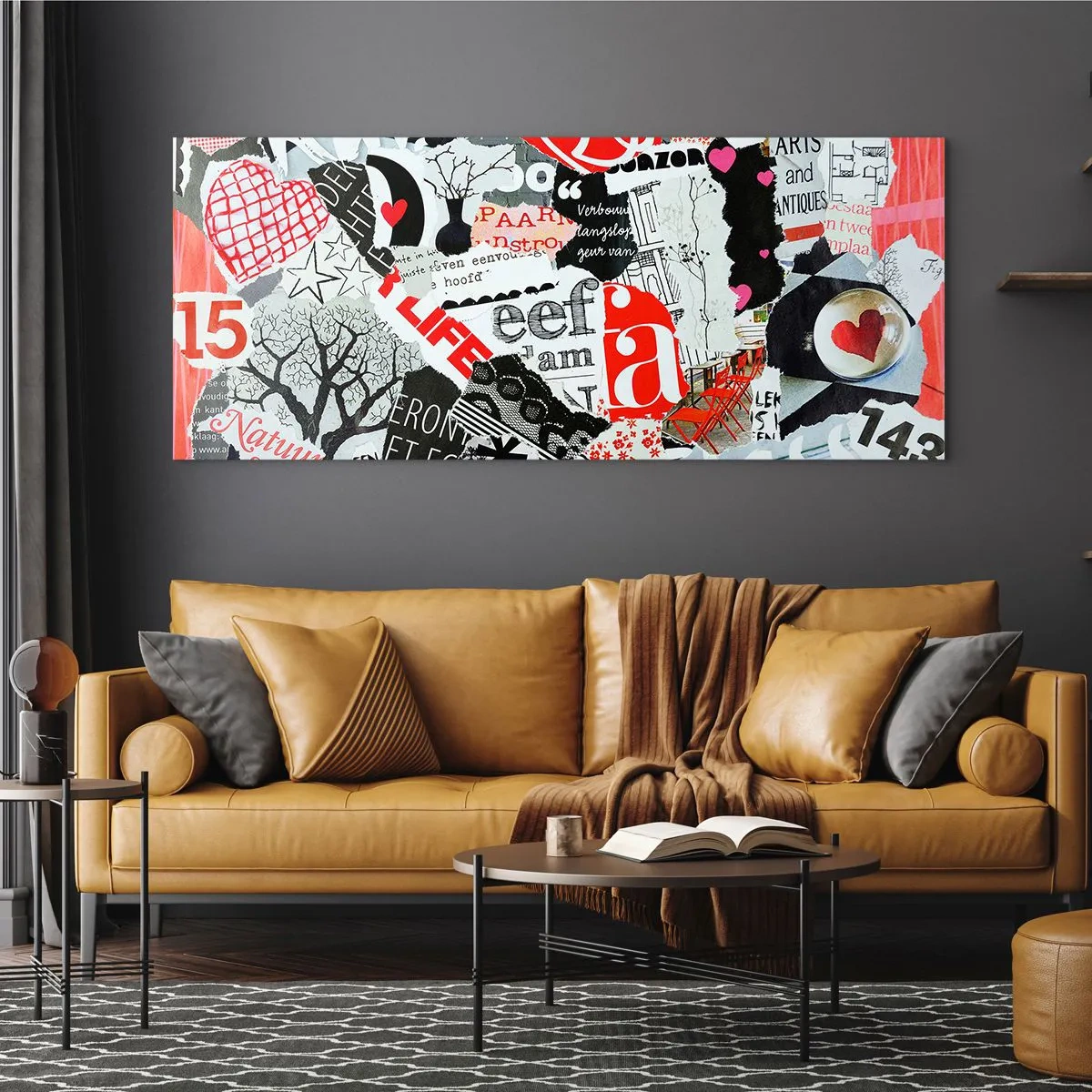 Glass picture - Hipster's Collage - 140x50 cm