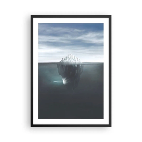 Poster in black frame - An iceberg with a huge mass hidden underwater - 50x70cm - Underwater Secret - Modern wall decoration for the living room and bedroom ARTTOR