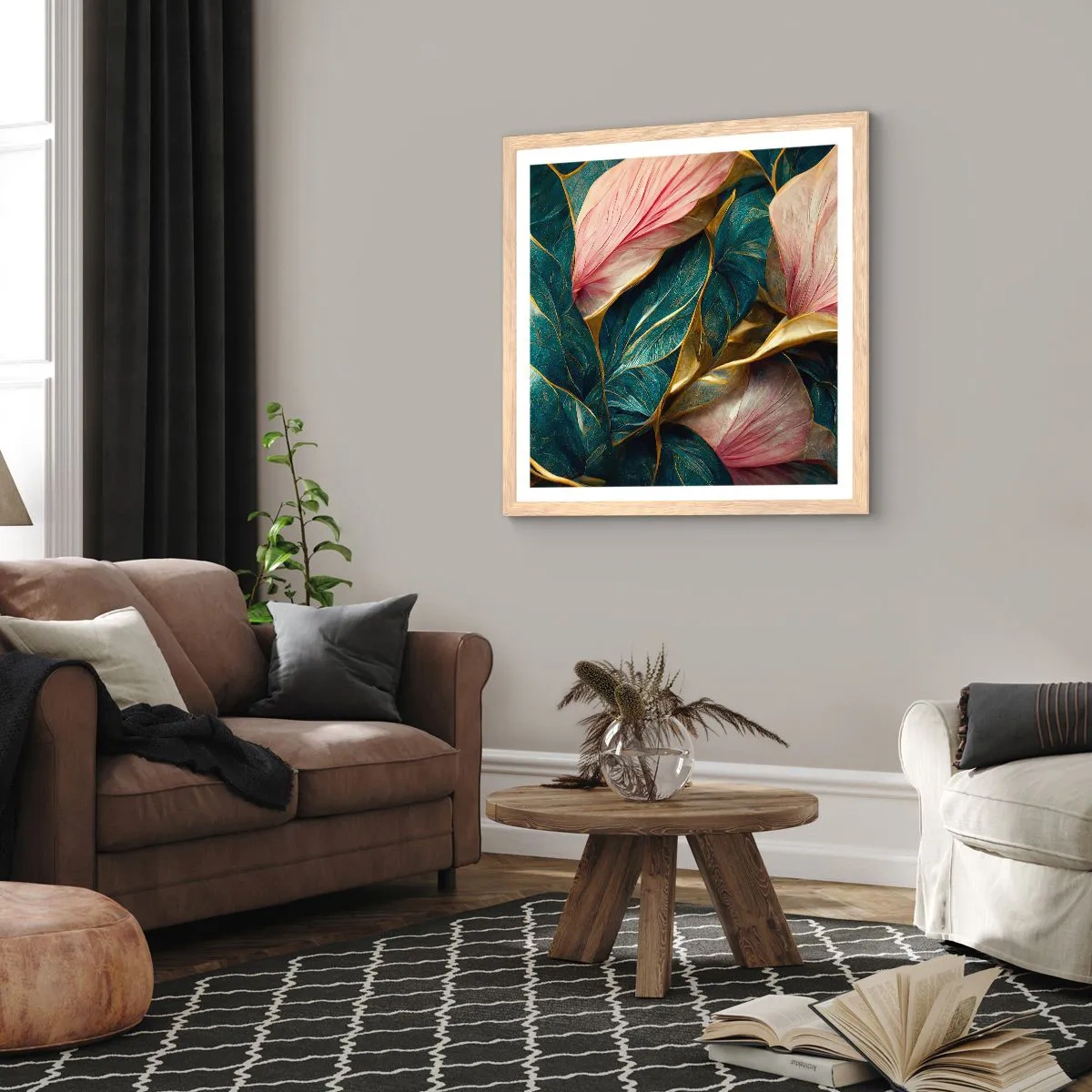 Poster in light oak frame - Natural Elegance and Style - 50x50 cm