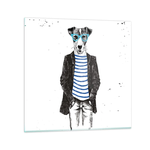 Glass picture - Gentleman Dog - 30x30 cm