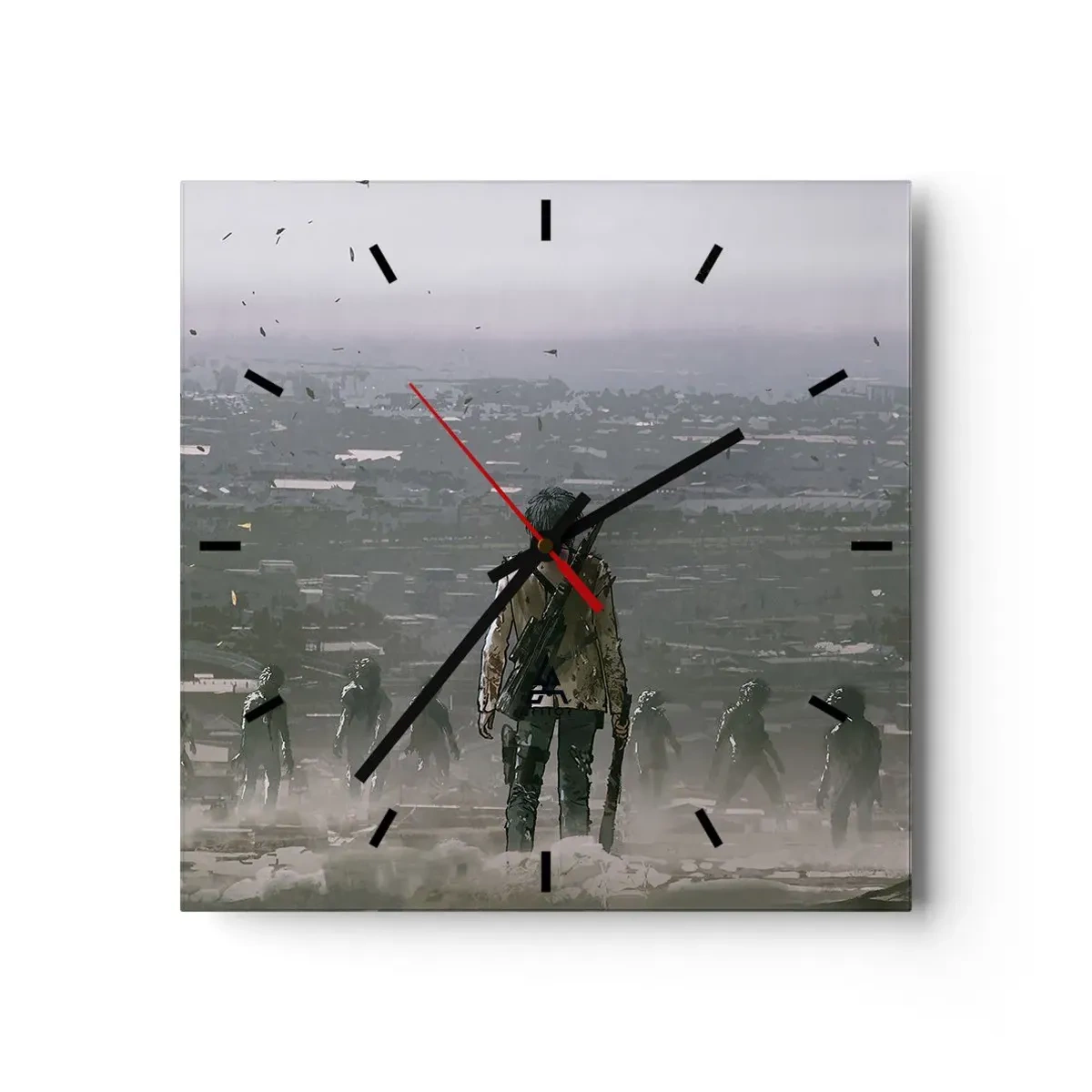 Wall clock - Clock on glass - Last Man Standing - 40x40 cm