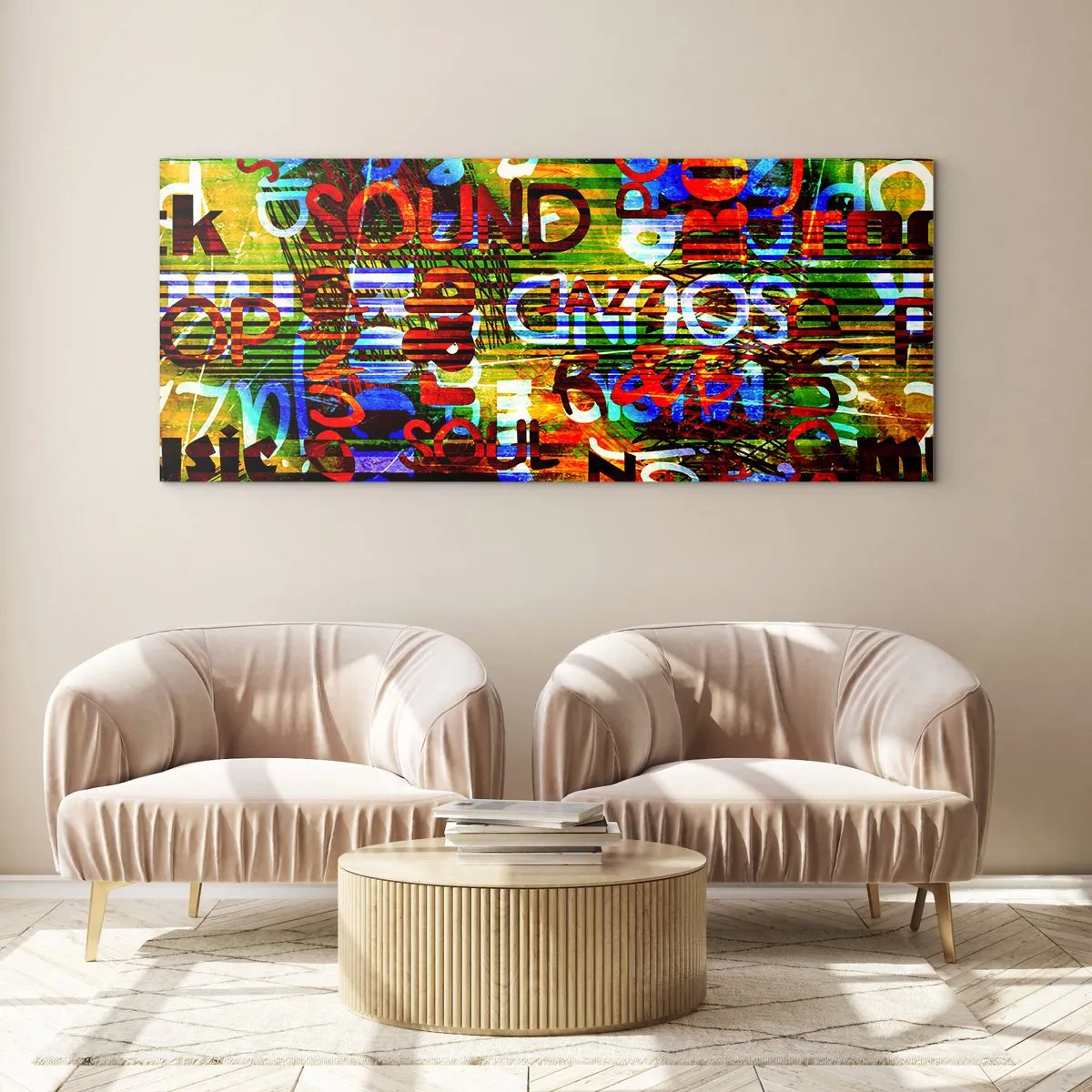 Glass picture - All Colours of Sound - 160x50 cm