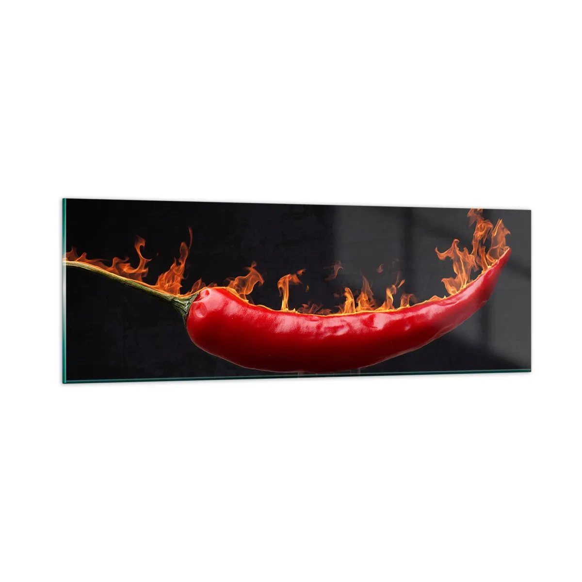 Glass picture - Fiery Snack - 90x30 cm