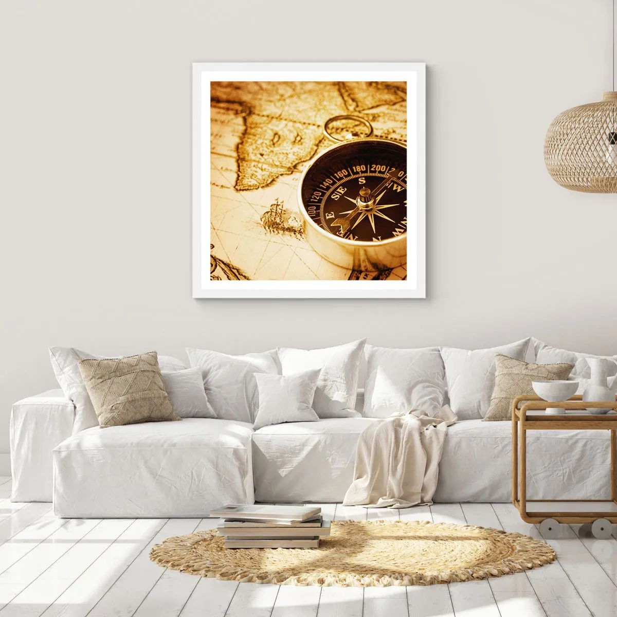 Poster in white frmae - East or West? - 50x50 cm