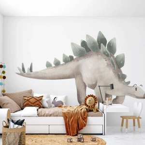 Photo Wallpaper Premium Canvas - Your Friend - Dinosaur, Children's, Stegosaurus - 150x105 cm