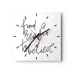 Wall clock - Clock on glass - It Is Possible - 30x30 cm