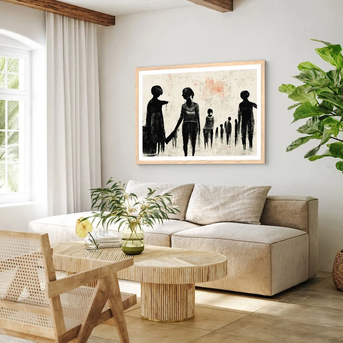 Poster in light oak frame - Against Solitude - 70x50 cm