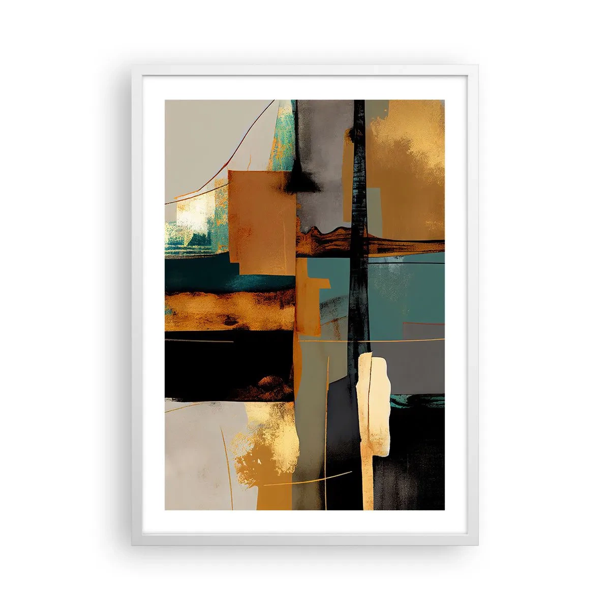 Poster in white frmae - Abstract - Light and Shadow - 50x70 cm
