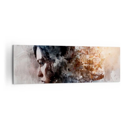 Canvas picture - Tale about a Girl with a City in the Background - 160x50 cm
