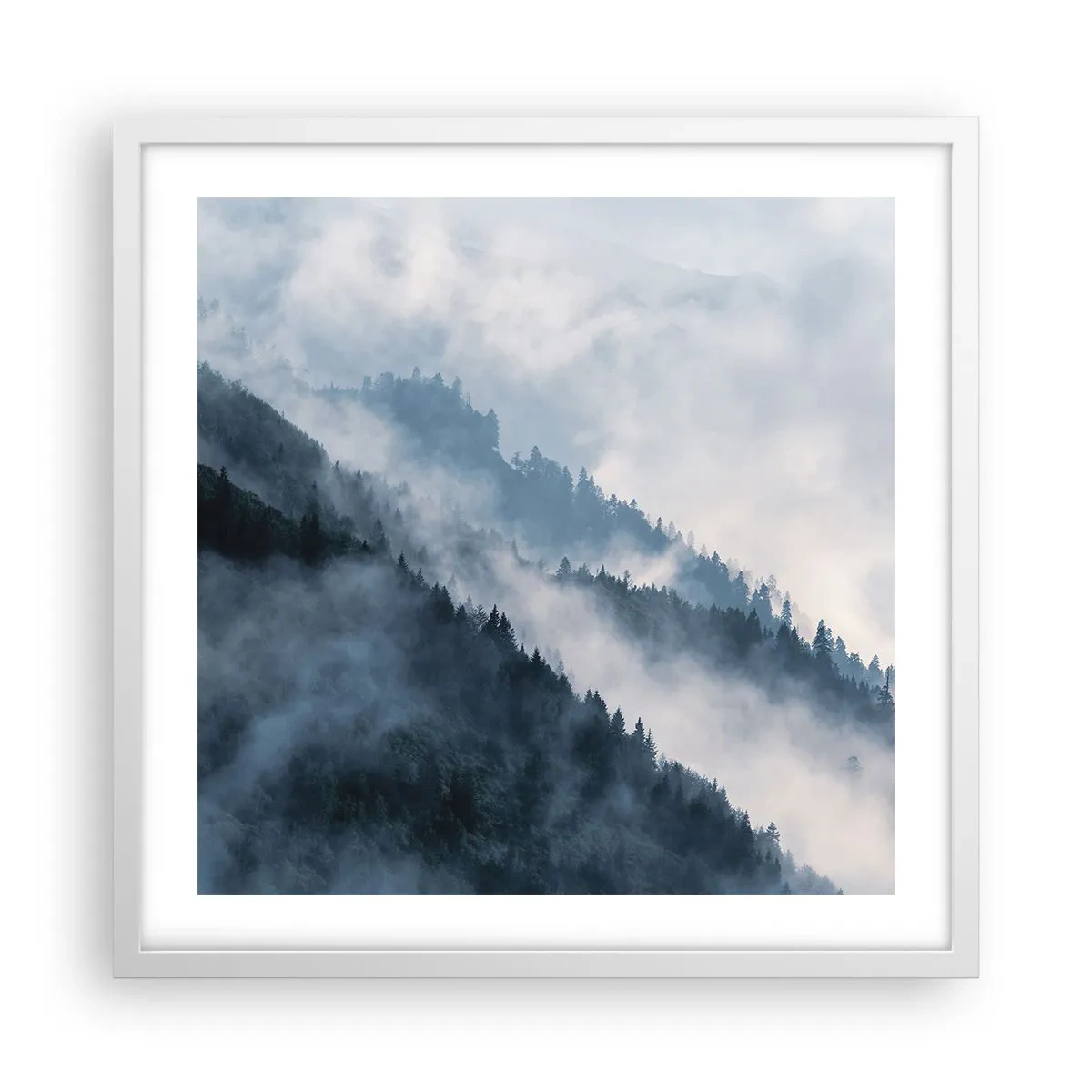 Poster in white frmae - Mysticism of the Mountains - 50x50 cm
