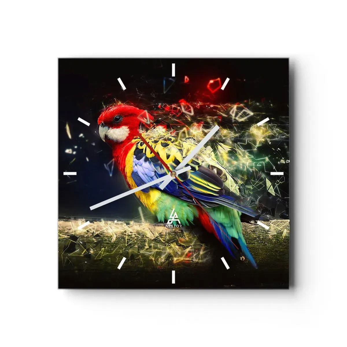 Wall clock - Clock on glass - Messenger of Light - 40x40 cm