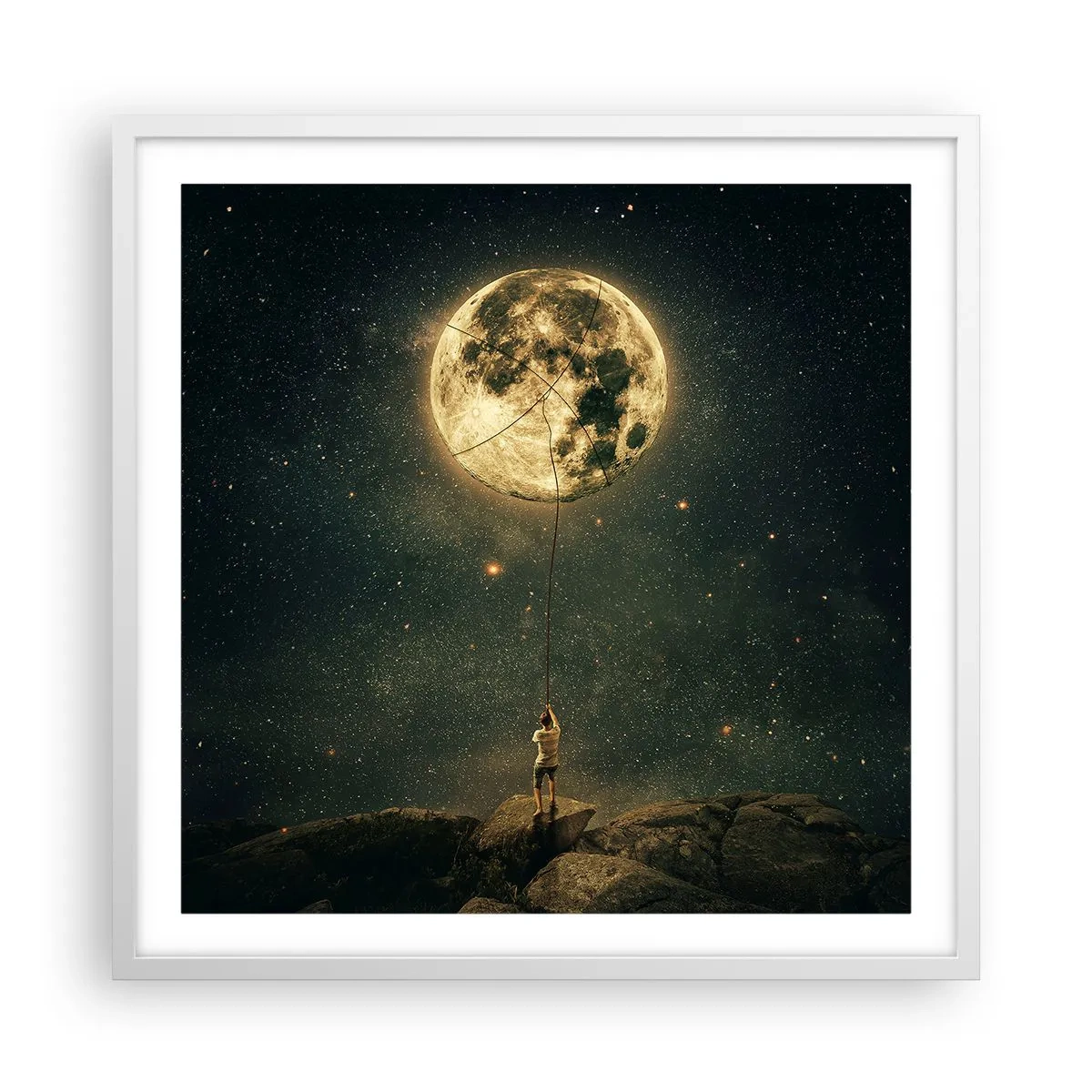 Poster in white frmae - One that Stole the Moon - 60x60 cm