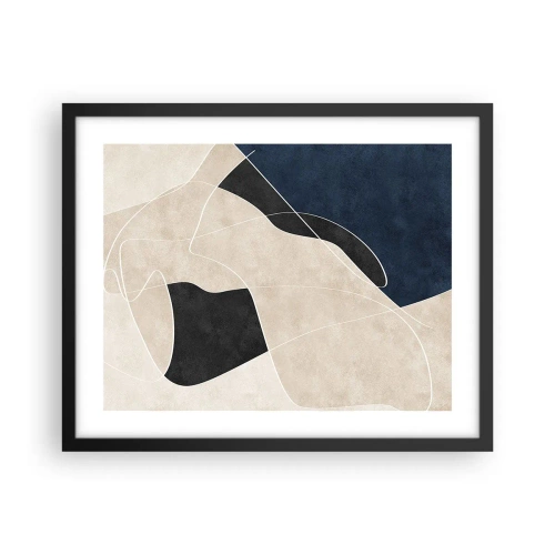 Poster in black frame - Abstract Composition - Contrast of Colours - 50x40 cm