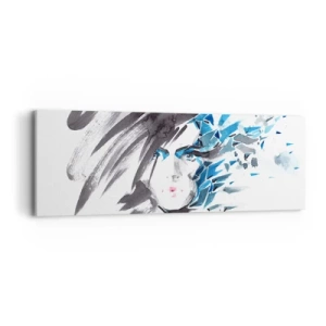 Canvas picture - Sensual Portrait in Grey and Blue - 90x30 cm