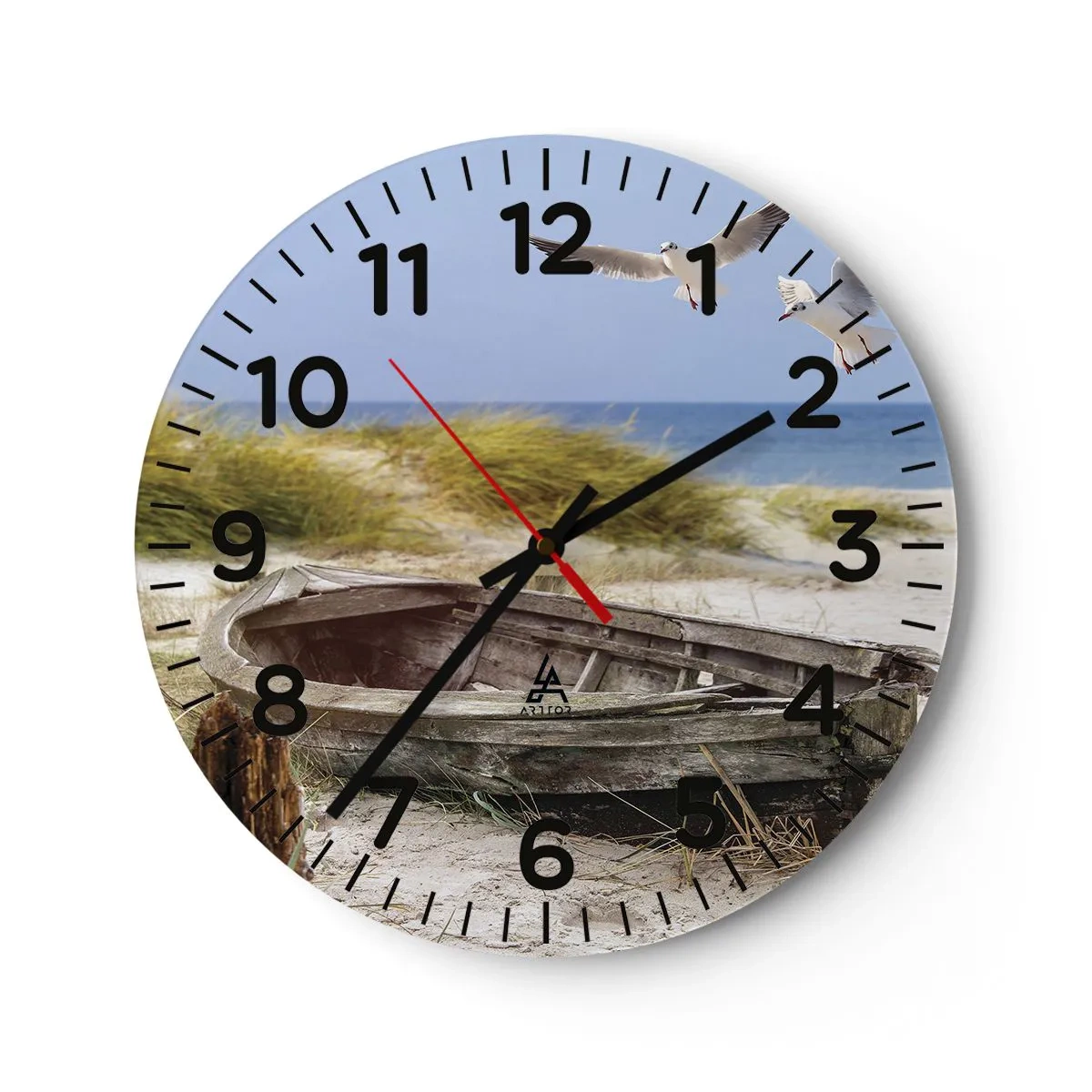 Wall clock - Clock on glass - Bathed in the Sun - 30x30 cm