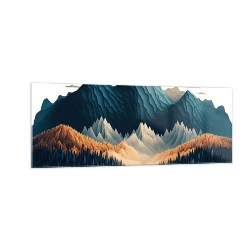 Glass picture - Perfect Mountain Landscape - 140x50 cm